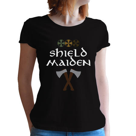 T-SHIRT DONNA FANDOM - VIKINGS SHIELD MAIDEN