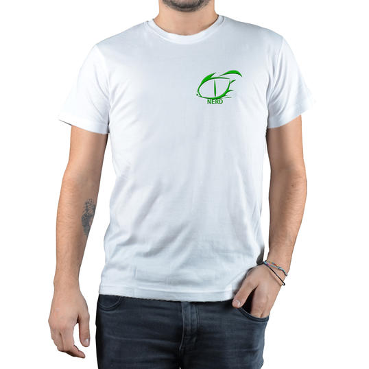 T SHIRT BIANCA I NERD FRONTE E RETRO
